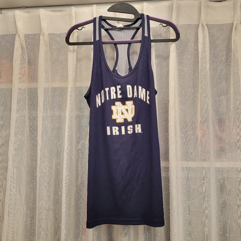 Under Armour Notre Dame Heat Gear Fitted Tank Top Navy Blue Size Large